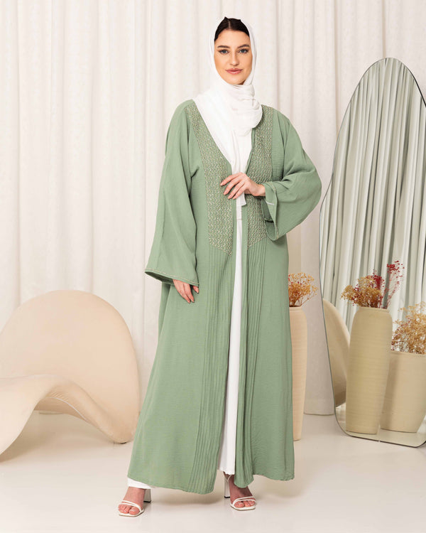 Mint Green Embellished Abaya