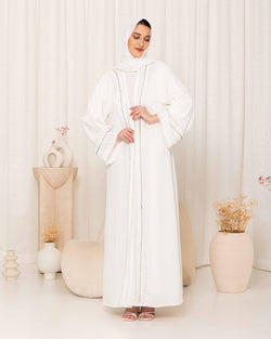 White Embellished Abaya