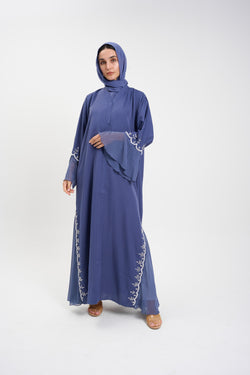 INDIGO BLUE EMBELLISHED ABAYA