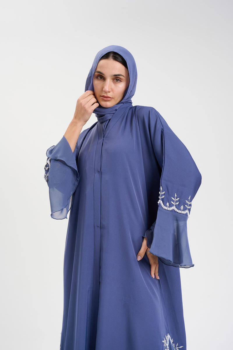 INDIGO BLUE EMBELLISHED ABAYA