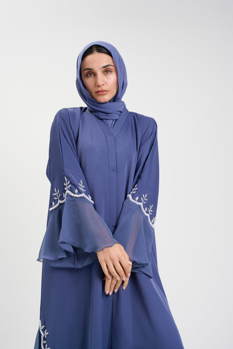 INDIGO BLUE EMBELLISHED ABAYA