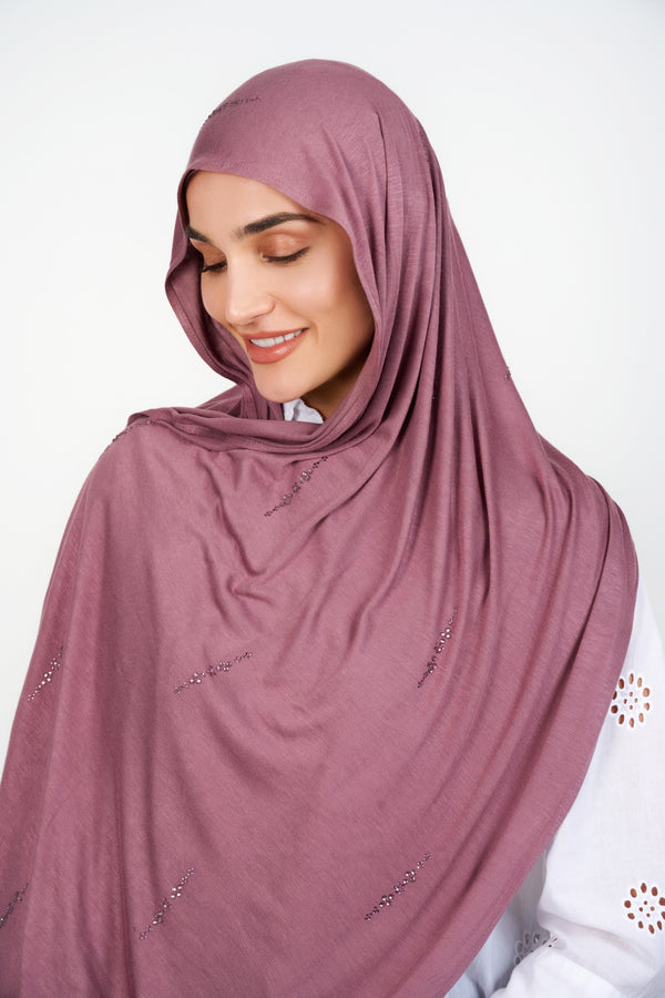 Jersey Gem Hijab - VINTAGE ROSE