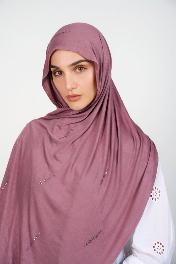 Jersey Gem Hijab - VINTAGE ROSE