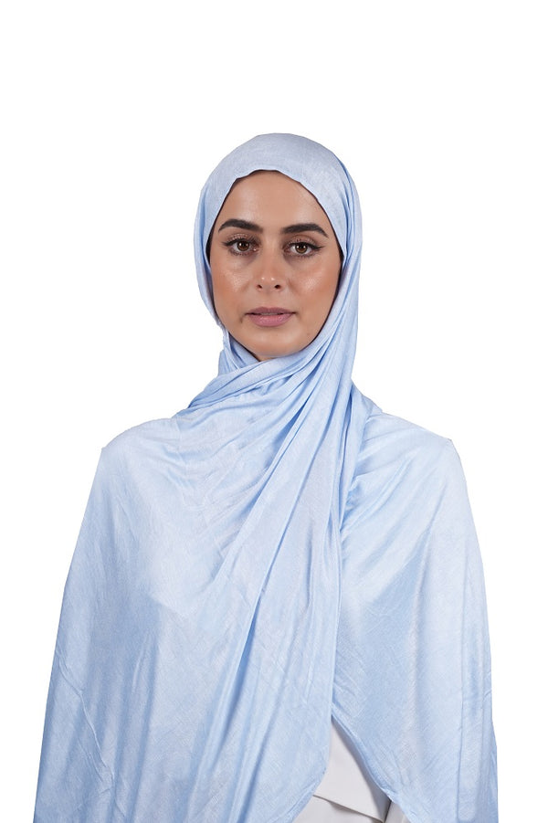 Sky blue Jersey Hijab