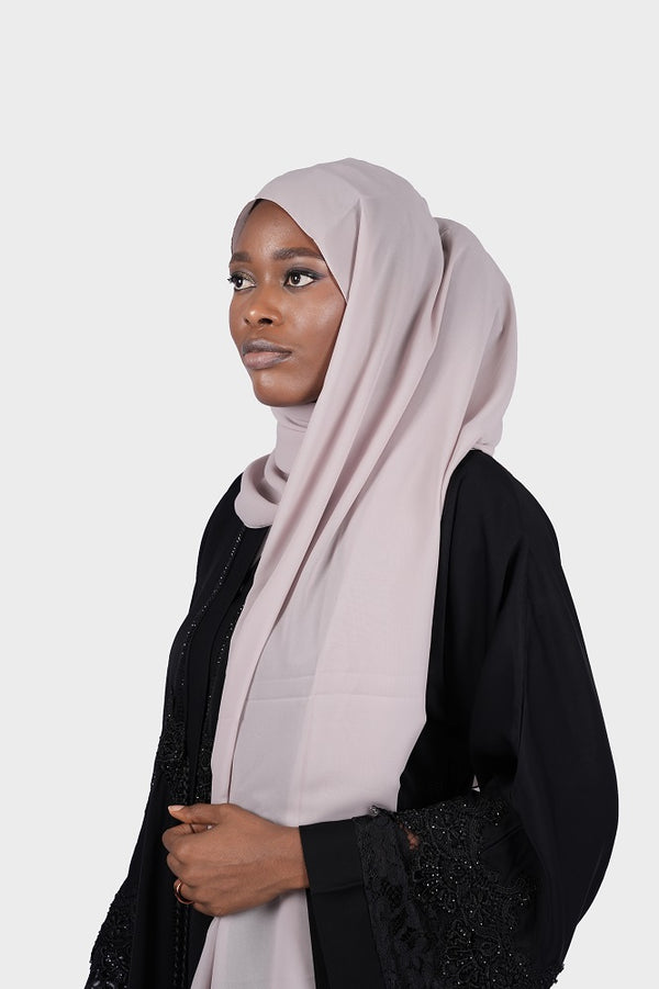 Abalone Grey Chiffon Hijab