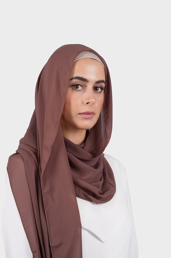 Dark Chocolate Chiffon Hijab