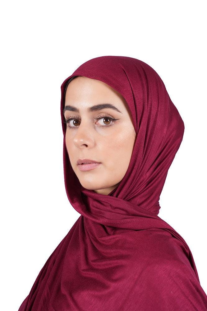 Burgundy Jersey Hijab