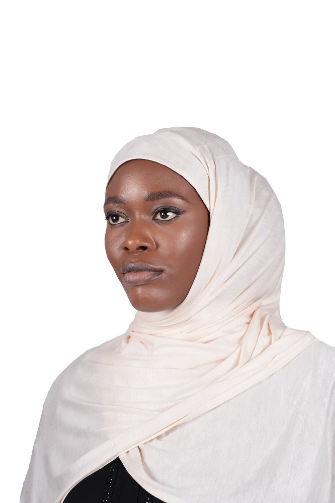 Cream Jersey Hijab